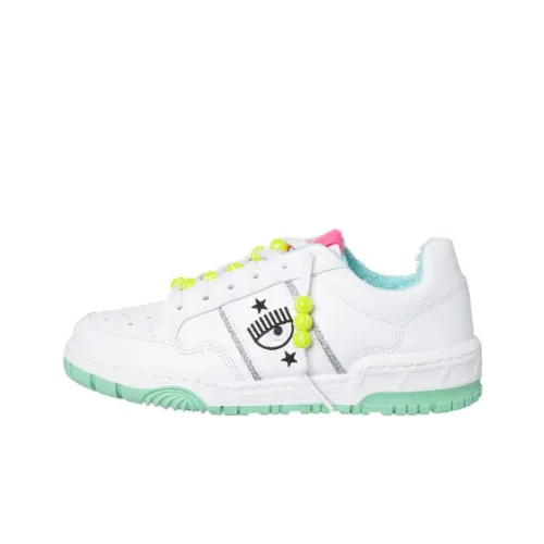 CHIARA FERRAGNI Низкий топ стильные скейтбординги Женские Белый Зеленый