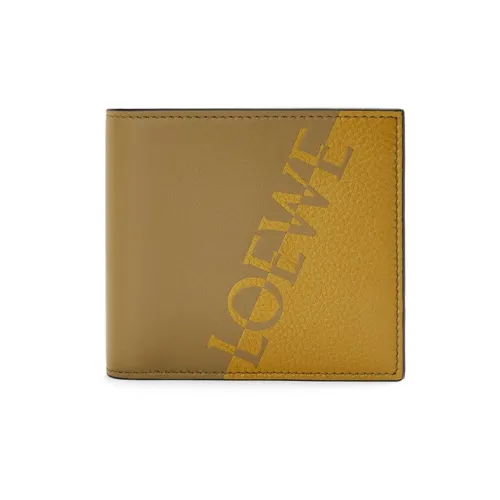 LOEWE Телячья кожа Держатель для карт кошелек Мужской Охра Оливковый
