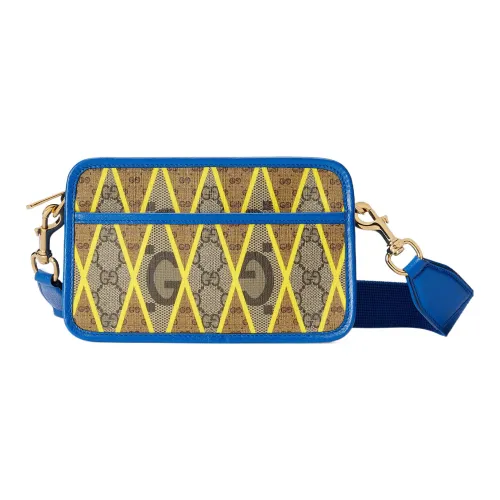 GUCCI Canvas с кожаными вставками сумка Camera квадратная коробка сумка через плечо мини мужская цвет эбеновое дерево многоцветный