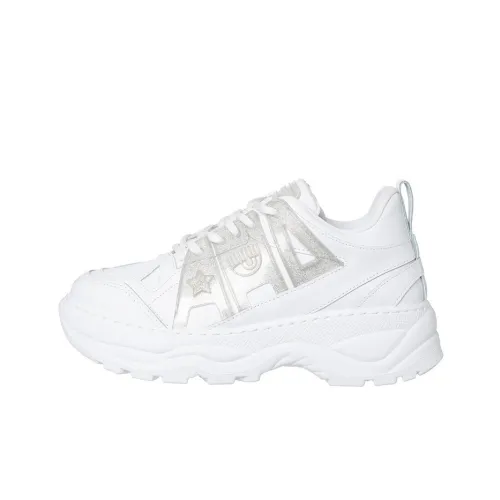CHIARA FERRAGNI Амортизация Низкий Топ Спортивная Повседневная Обувь Женская Белая Серебряная