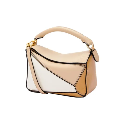 LOEWE Пазл Классический Телячья кожа Пазл Сумка Сумка Сумка через плечо Сумка через плечо Мини Женская Серо-бежевый Мягкий белый