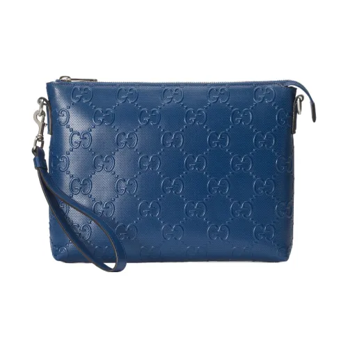 GUCCI Кожа Курьерская сумка Клатч Средний Мужской Синий