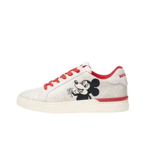 COACH Низкий Топ Стильные Скейтбординги Женские Серебряные Красные