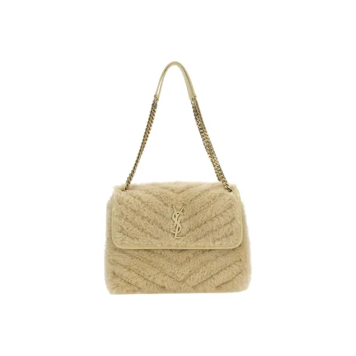 SAINT LAURENT Niki Shearling Crossbody Bag Shoulder Bag Women's Nude