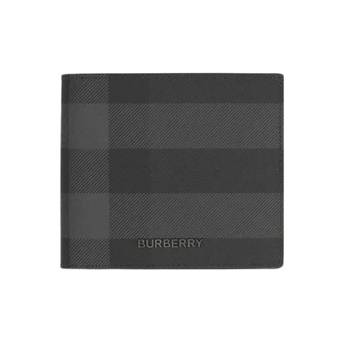 Burberry Клетка с кожаными вставками ZERO Кошелек держатель для карт кошелек мужской серый черный