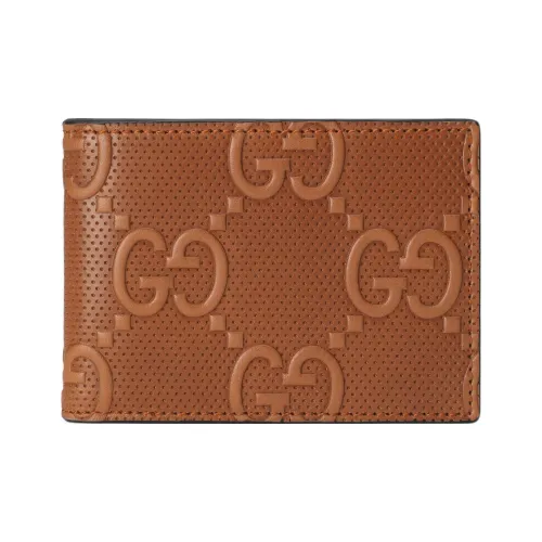 GUCCI Кожа Кожаный кошелек для карт Мужской Коричневый