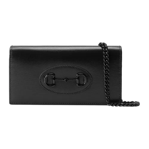 GUCCI Horsebit 1955 Кожа WOC Мини-Сумка Сумка через плечо Маленькая Женская Черная