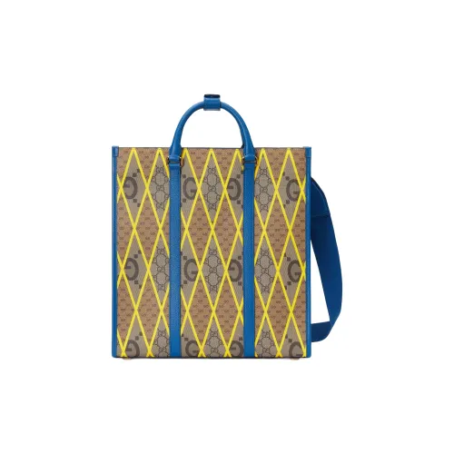 GUCCI Canvas с кожаными вставками тоут сумка для покупок сумка через плечо сумка большая мужская синий коричневый