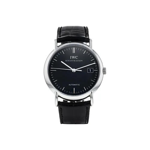 IWC Baotai Fino Series Автоматический Механический Механизм Мужские Часы 39 мм Черный Циферблат Корпус из Нержавеющей Стали Кожаный Ремешок