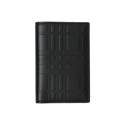 Burberry Кожа Passport HOLDER Card Wallet Стандартный Мужской Черный