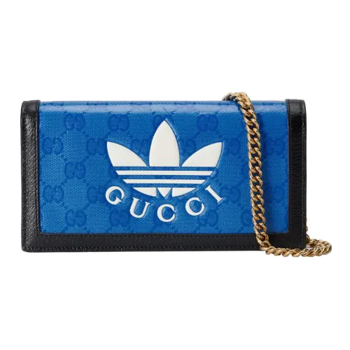 GUCCI Adidas Коллаборация Кристальный Холст с кожей Сумка из холста Кошелек Сумки через плечо Сумка на плечо Женская