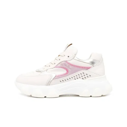 HOGAN Hyperactive Амортизация Низкий Топ Спортивная Повседневная Обувь Женская Бежево-Розовая