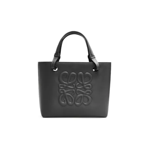 LOEWE Совместное издание Anagram Телячья кожа Тоут Сумка Сумка для покупок Сумка Мини Женская Черная