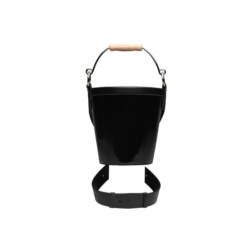 Maison Margiela Телячья кожа с овчиной ведрообразная сумка одно плечо средний размер женская черная