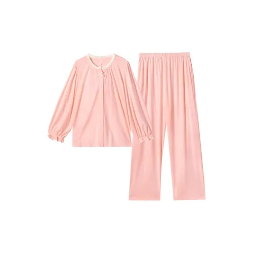 ISJOENA Свет Кармин Красный Женские Пижамные Комплекты