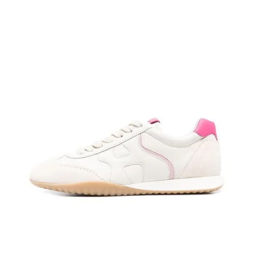 HOGAN Амортизация Низкий Топ Спортивная Повседневная Обувь Женская Розовая Белая