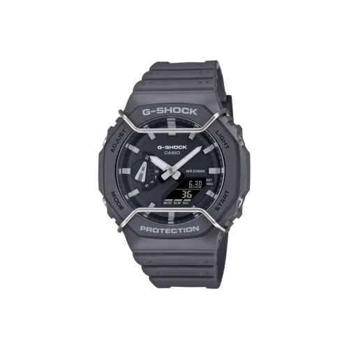 CASIO Кварцевый механизм Мужские часы Liquid Crystal/Analog Dual Display Series 48 мм Серый