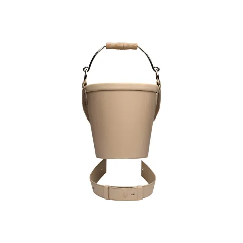 Maison Margiela Телячья кожа с овчиной ведрообразная сумка одно плечо средний размер женская абрикосовый цвет