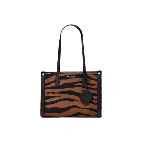 Kate Spade MARKET Жаккардовая ткань Тоут Сумка Сумка для покупок Сумка Сумка через плечо Средняя Женская Черная Коричневая