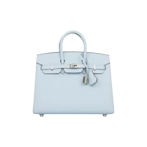 HERMES Birkin Эпсомская кожа Сумка Birkin Сумка Стандартная Женская T0 BLEU Brume Туманно-голубой