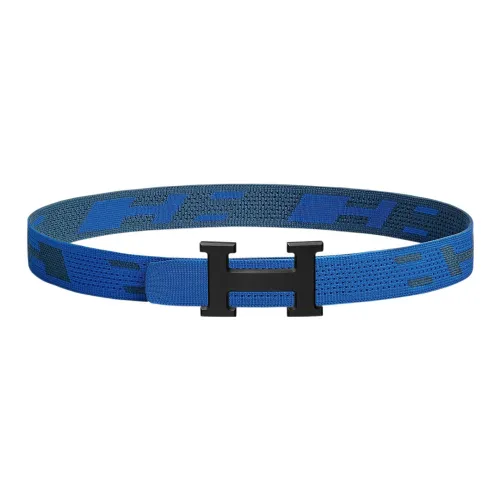 HERMES H Martelee Ремень Мужской Синий Ширина 3,2 см