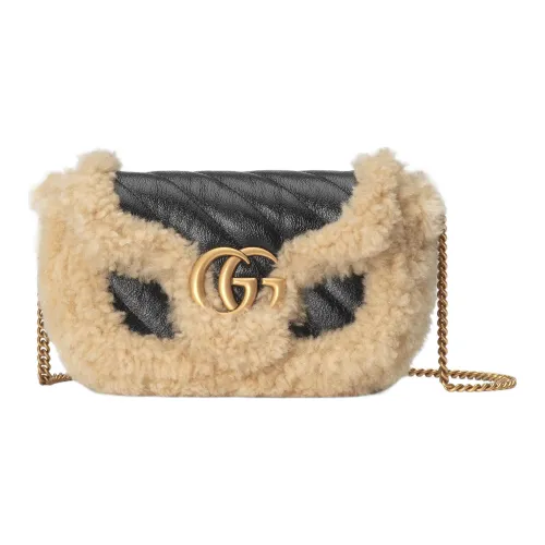 GUCCI GG Marmont Овчина с кожаными вставками Сумка через плечо Сумка на плечо Женская