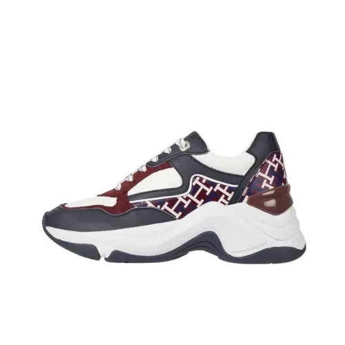 Tommy Hilfiger Противоскользящие Низкие Топы Спортивная Повседневная Обувь Женская Белая Черная Красная