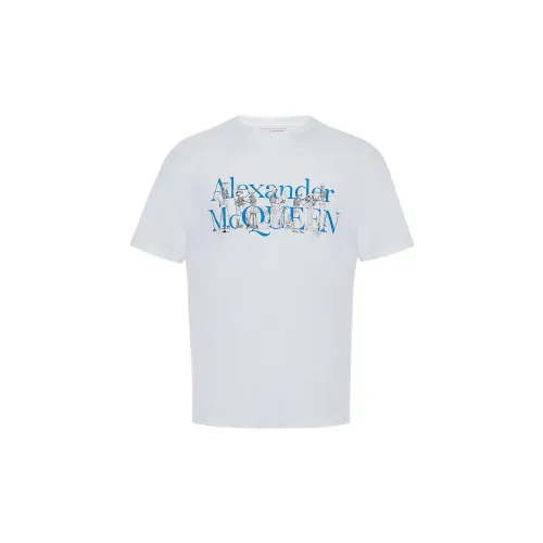 Alexander McQueen Смешанный Белый Мужской T-Рубашки