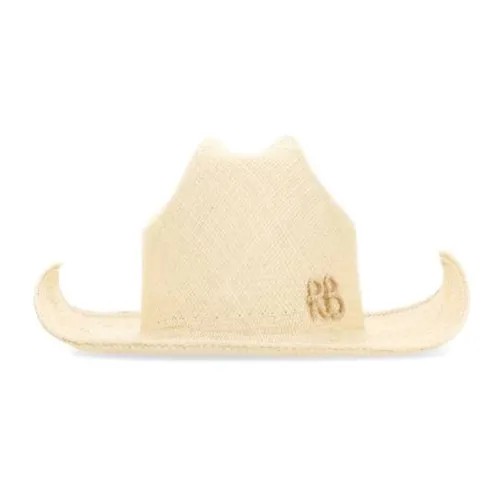 RUSLAN BAGINSKIY Солома Цилиндры Женские Бежевый