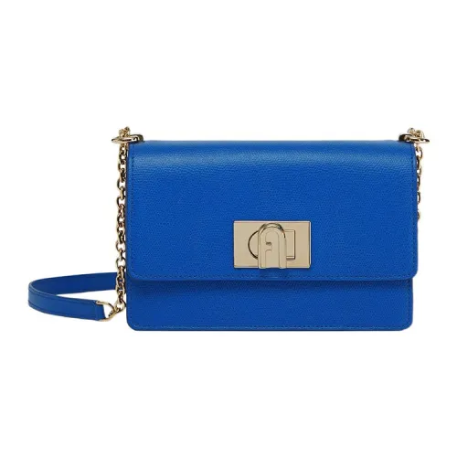 Furla 1927 Collection Кожа Маленькая Квадратная Сумка Сумка через плечо Мини Женская Синяя