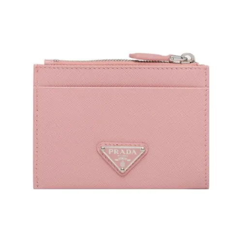 PRADA Saffiano кожаный держатель для карт женский персиково-розовый