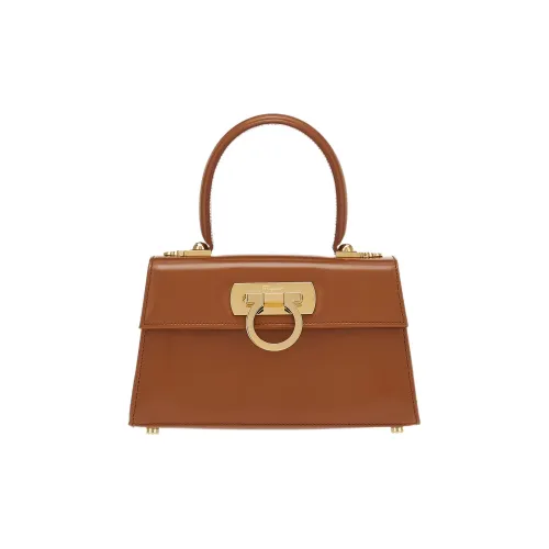 Ferragamo Сумка через плечо из коровьей кожи женская коричневая