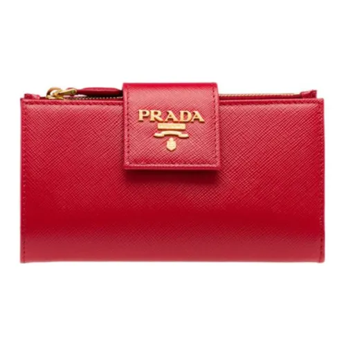 PRADA Saffiano кожа кошелек маленький женский красный