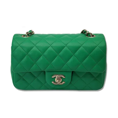 CHANEL Classic Flap CF Овчина Сумка через плечо Маленькая Женская Бамбуково-зеленая