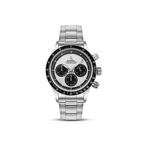 A BATHING APE Тип 4 BAPEX Кварцевый механизм Часы Мужские Белый циферблат 0ZXWHM187004J
