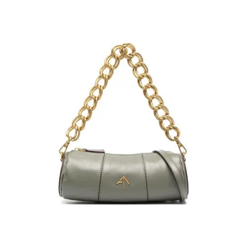 Manu Atelier Цилиндр Телячья кожа Портативный Сумка через плечо Сумка на плечо Женская Зеленая