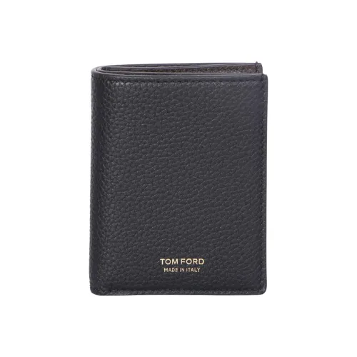 TF GRAIN LEATHER Кожаный кошелек для карт Мужской Черный Коричневый