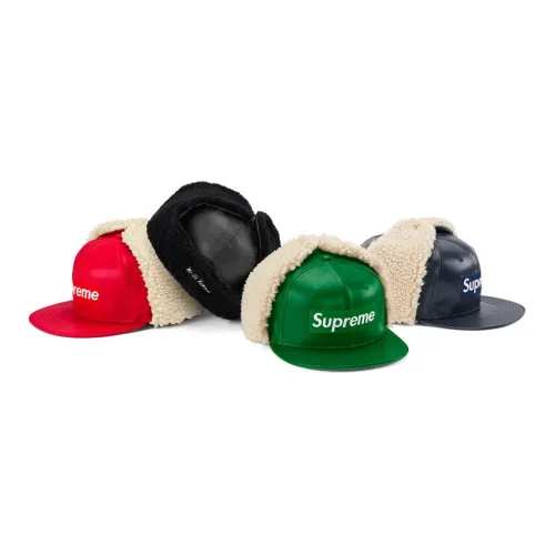 Supreme x New Era Sheepskin Кепки Унисекс Красный Черный Зеленый Темно-синий