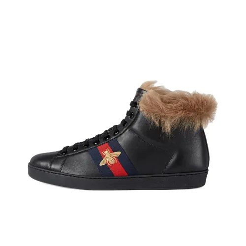 GUCCI Ace High Топ Стильные Скейтбординги Мужской Черный