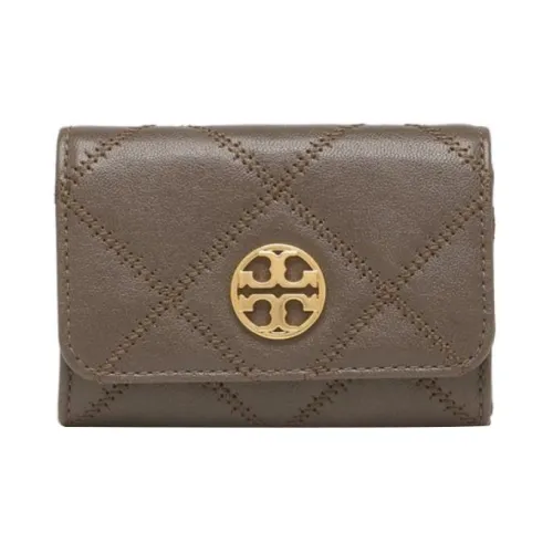 TORY BURCH TB Willa Кожа Держатель для визиток Кошелек Картхолдер Женские Вулканы Серый