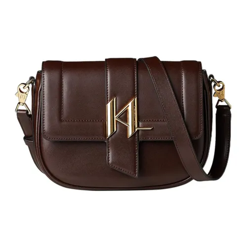 Karl Lagerfeld Сумка через плечо из коровьей кожи женская темно-коричневая