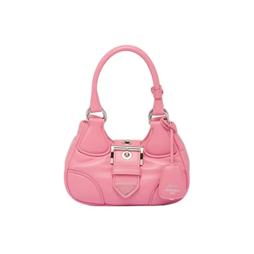 PRADA Кожа Плечевая Сумка Сумка Полумесяц Сумка через плечо Сумка Обычная Женская Розовая