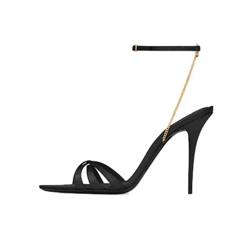 SAINT LAURENT Melody One Ремешок Сандалии 10,5 см Женские Черные