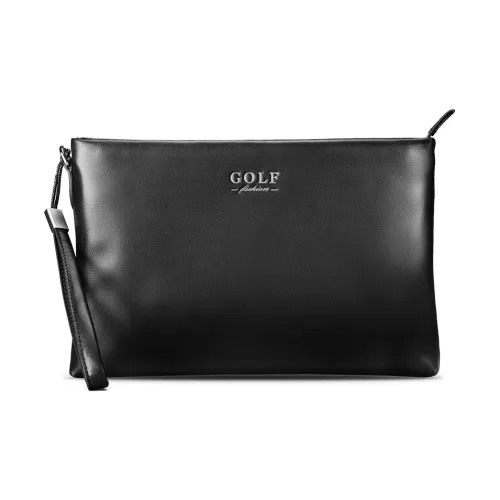 GOLF Сумка-конверт из коровьей кожи Чехол для купюр Кошелек Держатель для карт Клатч Большой Мужской Черный