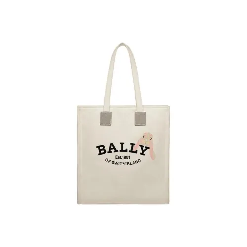 BALLY Ткань Тоут Сумка Сумка для покупок Сумка Сумка через плечо Женская Бежевая