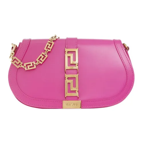 VERSACE Greca Goddess Коровья кожа Портативная Сумка через плечо Сумка на плечо Женская Фуксия