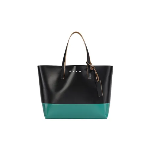 MARNI Tribeca Кожа с Полиэстером Тоут Сумка Сумка для покупок Сумка через плечо Сумка Мужская Зеленая Черная