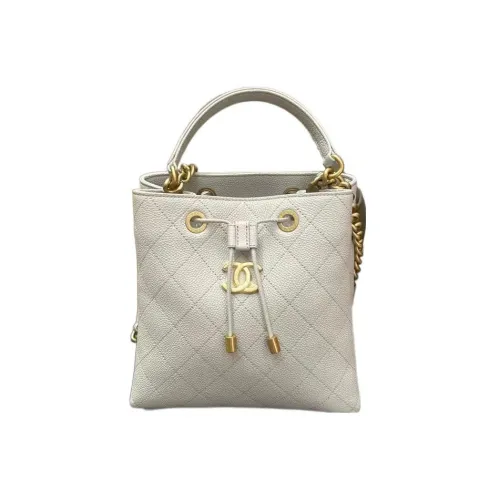 CHANEL с текстурой зернистая кожа личи коровья кожа ведрообразная сумка Seven X сумка ручная сумка сумка через плечо обычная женская серый