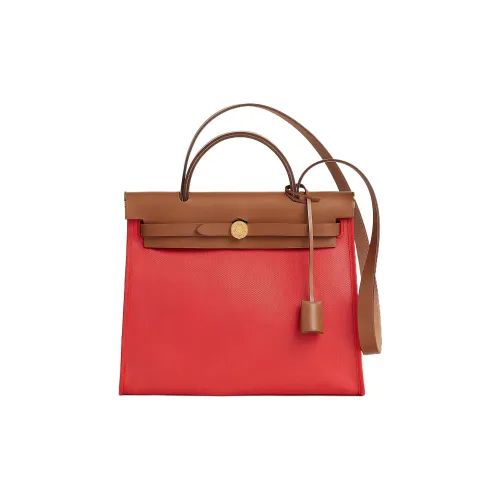 HERMES Herbag Zip Водонепроницаемый холст Berline с сумкой Hunter из коровьей кожи сумка через плечо сумка через плечо