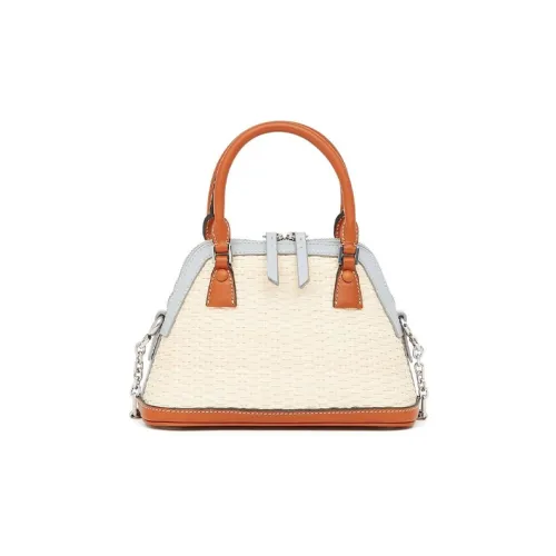 Maison Margiela 5AC Кожа Портативный Сумка через плечо Сумка на плечо Женская Белая и Оранжевая